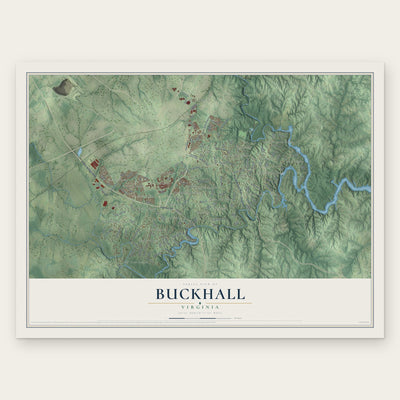 Buckhall, Virginia map print, the full design