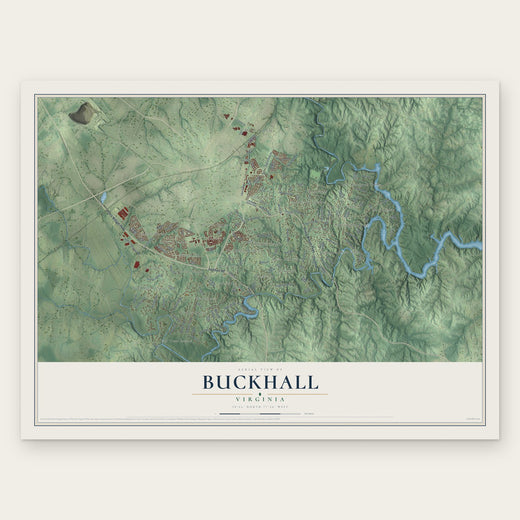 Buckhall, Virginia map print, the full design