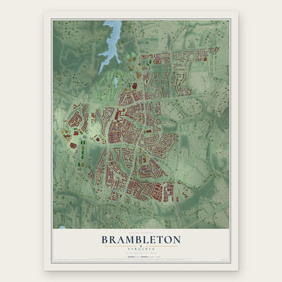 Brambleton, Virginia map print, the full design