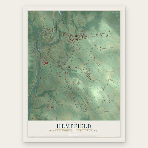 Hempfield, Mercer County, Pennsylvania map print, the full design