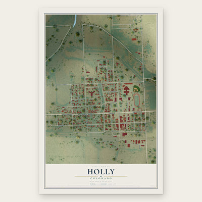 Holly, Colorado map print, the full design