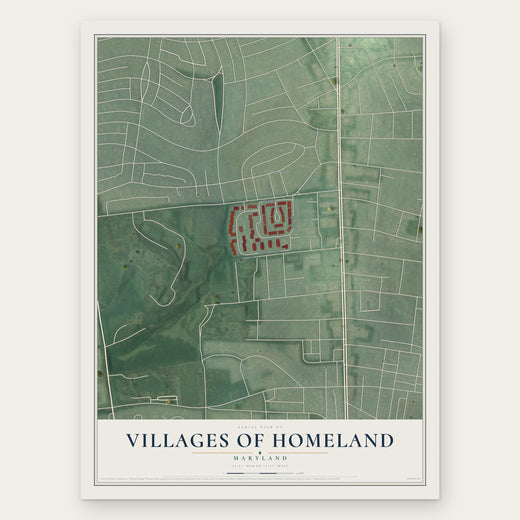 Villages of Homeland, Maryland map print, the full design