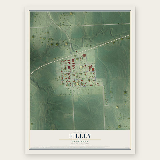 Filley, Nebraska map print, the full design