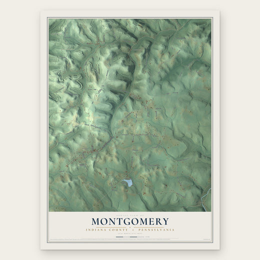 Montgomery, Indiana County, Pennsylvania map print, the full design