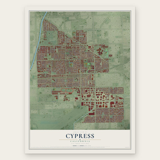 Cypress, California map print, the full design
