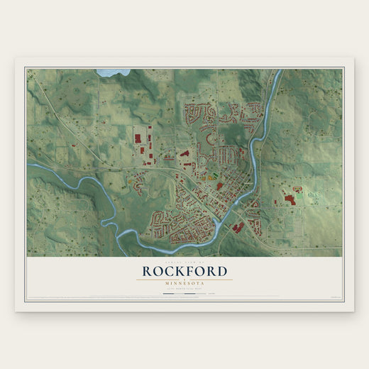 Rockford, Minnesota map print, the full design