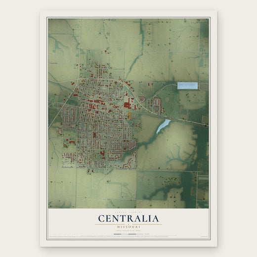 Centralia, Missouri map print, the full design