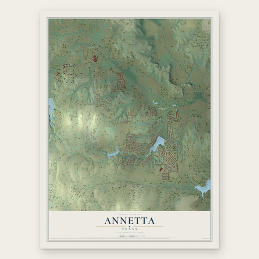 Annetta, Texas map print, the full design