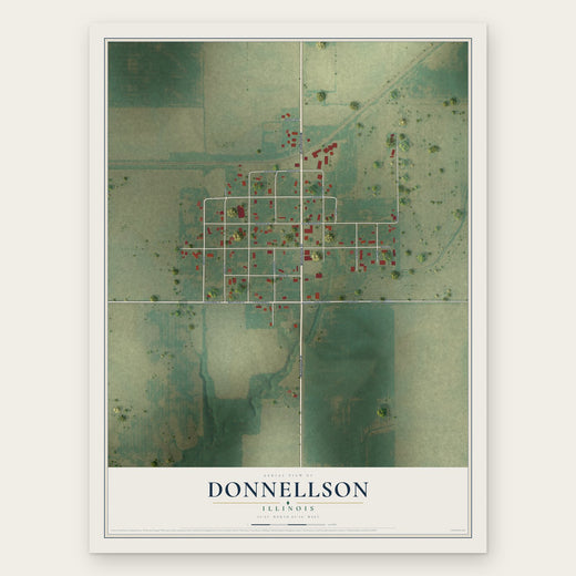 Donnellson, Illinois map print, the full design