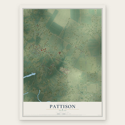 Pattison, Texas map print, the full design