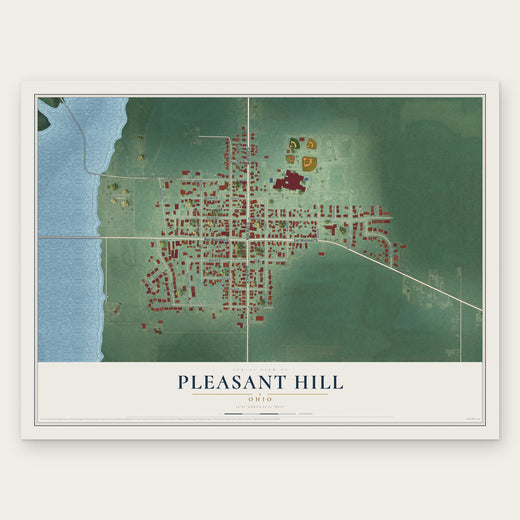 Pleasant Hill, Ohio map print, the full design