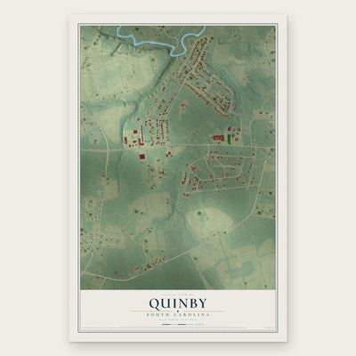 Quinby, South Carolina map print, the full design