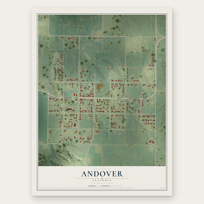Andover, Illinois map print, the full design