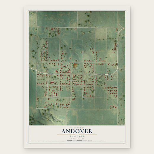 Andover, Illinois map print, the full design