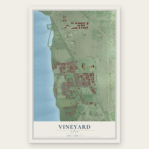 Vineyard, Utah map print, the full design