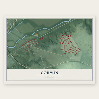 Corwin, Ohio map print, the full design