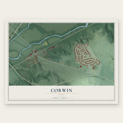 Corwin, Ohio map print, the full design