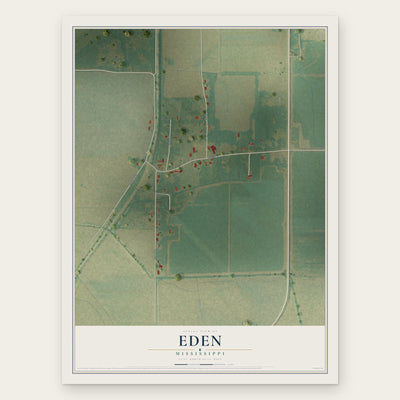 Eden, Mississippi map print, the full design