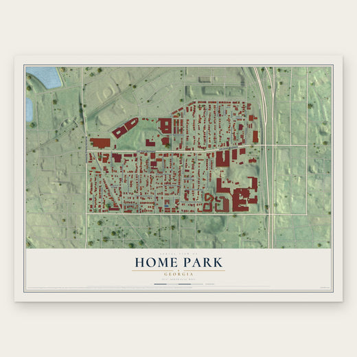 Home Park, Georgia map print, the full design