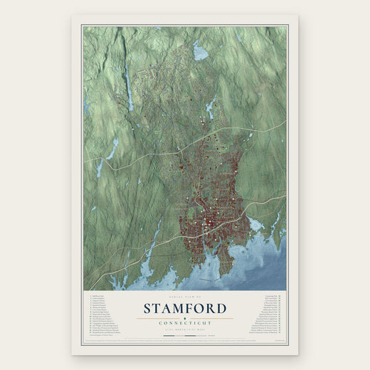 Stamford, Connecticut map print, the full design