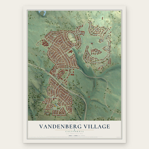 Vandenberg Village, California map print, the full design