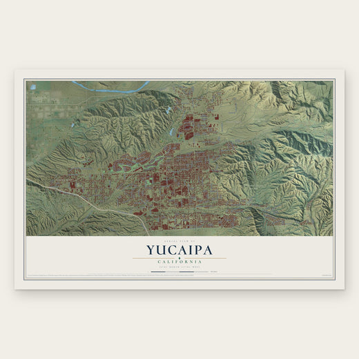 Yucaipa, California map print, the full design
