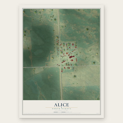 Alice, North Dakota map print, the full design