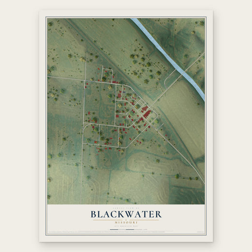 Blackwater, Missouri map print, the full design