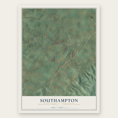 Southampton, Franklin County, Pennsylvania map print, the full design