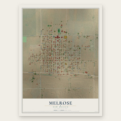 Melrose, New Mexico map print, the full design