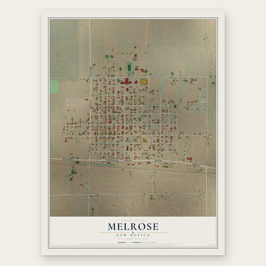 Melrose, New Mexico map print, the full design