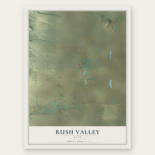 Rush Valley, Utah map print, the full design