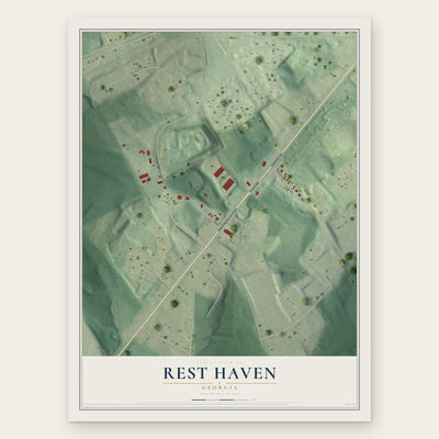 Rest Haven, Georgia map print, the full design