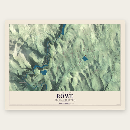 Rowe, Massachusetts map print, the full design