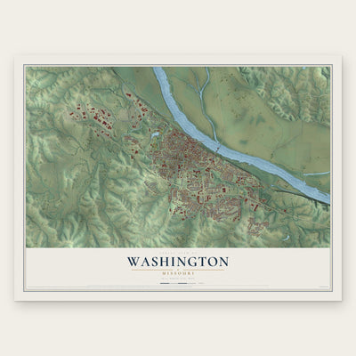 Washington, Missouri map print, the full design