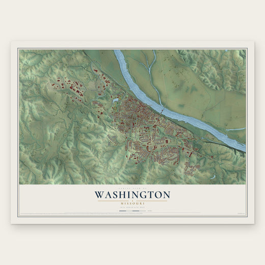 Washington, Missouri map print, the full design