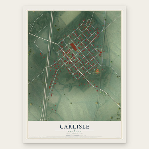 Carlisle, Indiana map print, the full design
