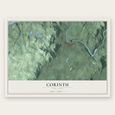 Corinth, New York map print, the full design