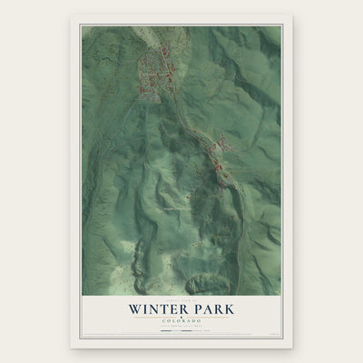Winter Park, Colorado map print, the full design