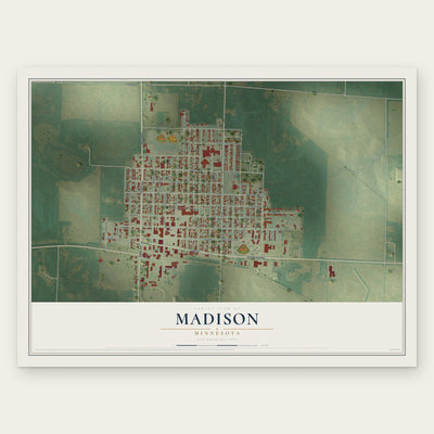 Madison, Minnesota map print, the full design