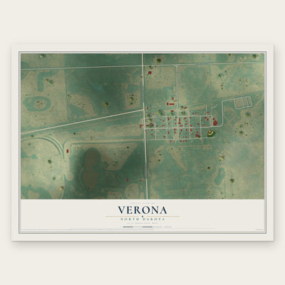 Verona, North Dakota map print, the full design