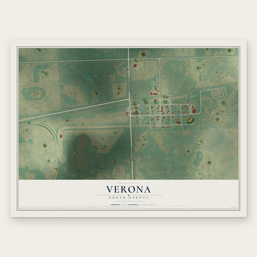 Verona, North Dakota map print, the full design