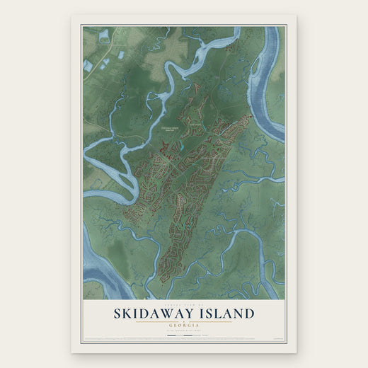 Skidaway Island, Georgia map print, the full design