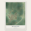 Irvington, Illinois map print, the full design