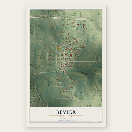 Bevier, Missouri map print, the full design