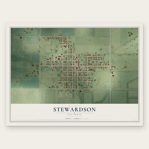 Stewardson, Illinois map print, the full design