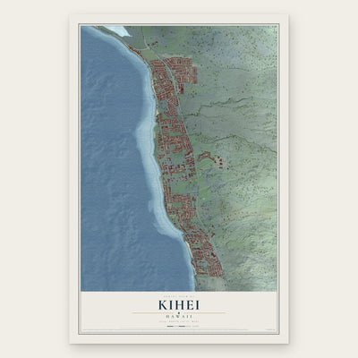 Kihei, Hawaii map print, the full design