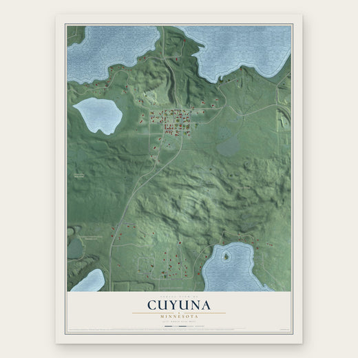 Cuyuna, Minnesota map print, the full design