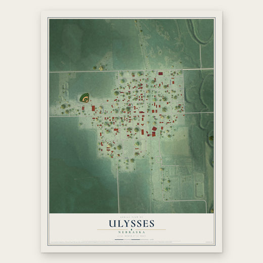 Ulysses, Nebraska map print, the full design