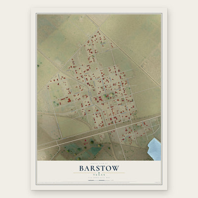 Barstow, Texas map print, the full design